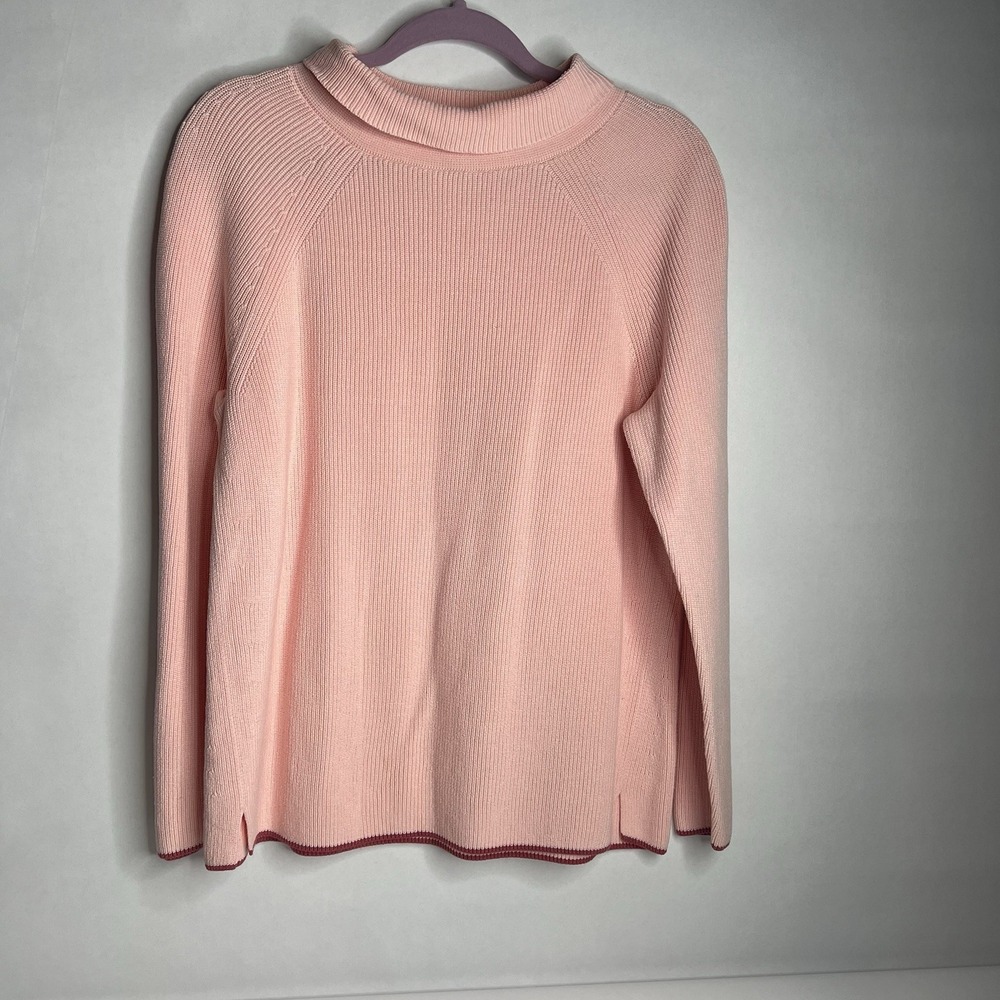 Talbots Women's Light Pink 100% Cotton Boat Neck Pullover‎ Sweater Size Large